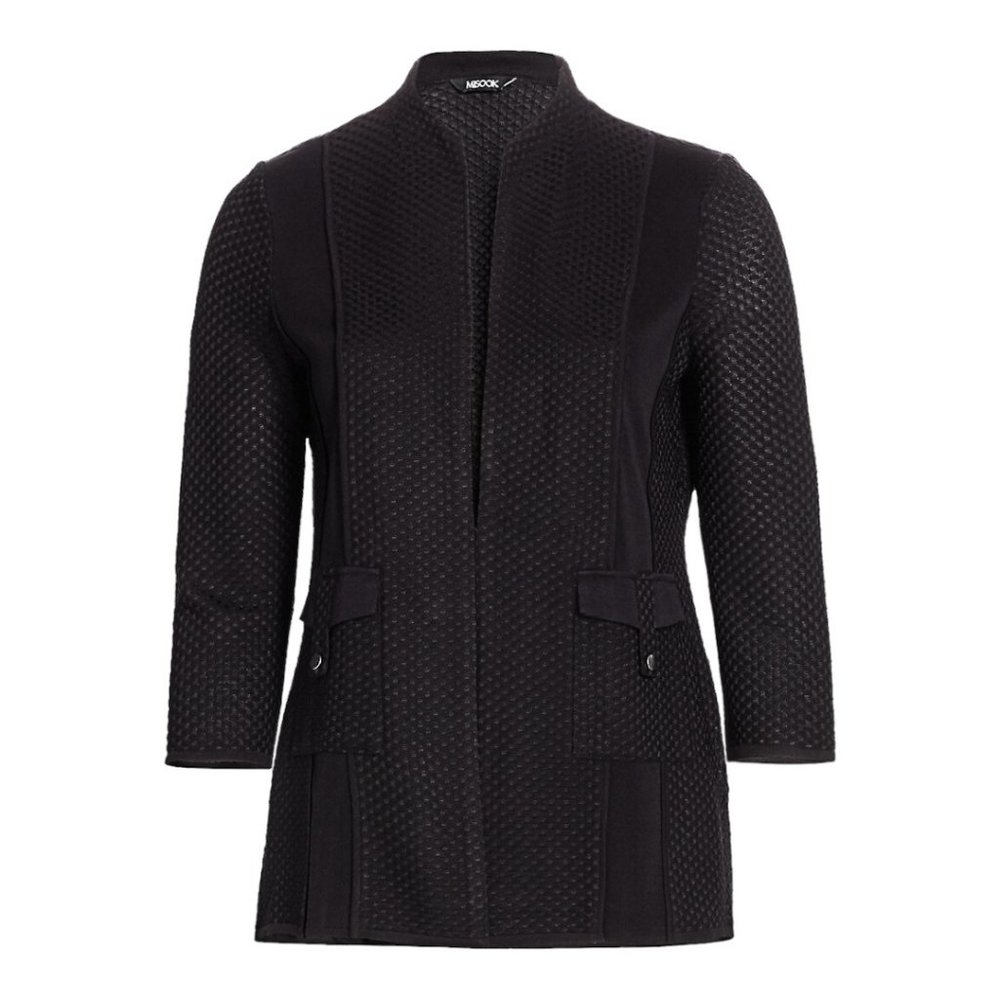 SALE ‼️ Misook Mixed Texture Panel Knit Jacket Black Womens NWOT RTL $388 - Picture 4 of 14